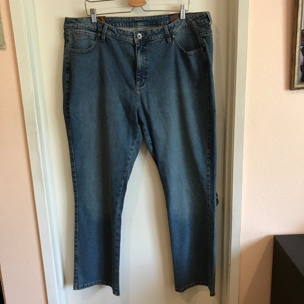 Wrangler Aura Tinted Mid-Stone Blue Jeans WUT74TM Plus Size 22 Average